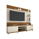 Ver imagem 1 de Home Theater Tv de até 55 Polegadas Pés em Rodízios Quatro Prateleiras Cedro - Giga Móveis:off White