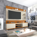Ver imagem 7 de Home Theater Tv de até 55 Polegadas Pés em Rodízios Quatro Prateleiras Cedro - Giga Móveis:off White