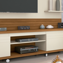 Ver imagem 4 de Home Theater Tv de até 55 Polegadas Pés em Rodízios Quatro Prateleiras Cedro - Giga Móveis:off White