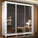 Ver imagem 1 de Guarda-Roupa Casal Madesa Mônaco 3 Portas de Correr de Espelho com Pés Branco Cor:Branco