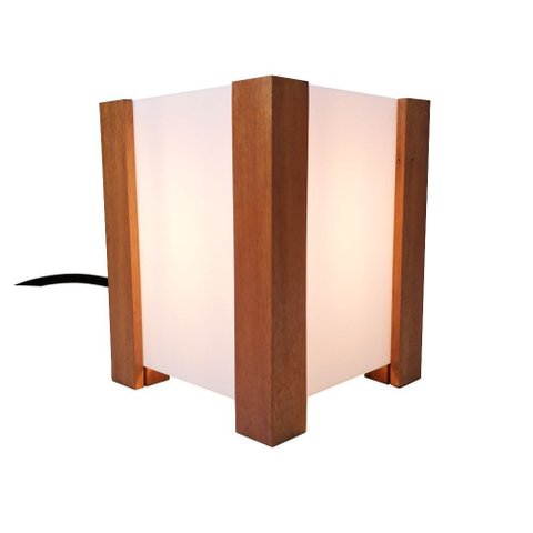 Luminária de Mesa Decorativa Madeira Maciça Nobre Artesanal