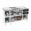 Ver imagem 3 de Balcão de Cozinha Star New 3 Portas 2 Gavetas Preto - Telasul