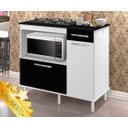 Ver imagem 6 de Balcao Honduras cor BR / PRETO p/ cooktop 5 bocas e p/ Forno PASSE BEM