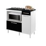 Balcao Honduras cor BR / PRETO p/ cooktop 5 bocas e p/ Forno PASSE BEM - 1