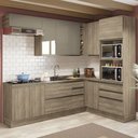 Ver imagem 1 de Cozinha Completa Planejada de Canto 2,59x1,68mt 09 Peças Linha Maxxi Cj14-115 Kappesberg - Nogal
