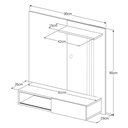 Ver imagem 6 de Painel Suspenso Tv 32 Polegadas Prateleira Nicho Porta de Correr Sala Quarto Flow - Off/nature