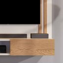 Ver imagem 4 de Painel Suspenso Tv 32 Polegadas Prateleira Nicho Porta de Correr Sala Quarto Flow - Off/nature
