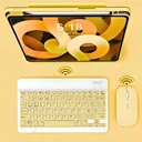 Ver imagem 3 de Teclado sem Fio Bluetooth Recarregável com Mouse - Amarelo