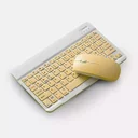 Ver imagem 1 de Teclado sem Fio Bluetooth Recarregável com Mouse - Amarelo