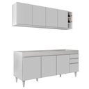 Ver imagem 2 de Armário Nevada e Balcão para Pia 180cm Dallas Branco - Lumil