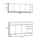 Ver imagem 4 de Armário Nevada e Balcão para Pia 180cm Dallas Branco - Lumil