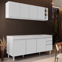 Ver imagem 1 de Armário Nevada e Balcão para Pia 180cm Dallas Branco - Lumil