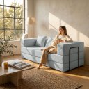 Ver imagem 2 de Sofá Cama 3 Lugares na Caixa 190 cm Capri Bouclê B05 - D'Rossi