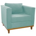 Ver imagem 1 de Poltrona Decorativa Europa Suede Doce Sonho Móveis - Azul Tiffany