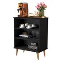 Ver imagem 2 de Aparador Buffet Sala com Prateleira Pés Palito Retrô Bruno - Preto