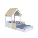 Ver imagem 7 de Cama Montessoriana Casinha com Colchão Incluso Branco/Carvalho Araguaia