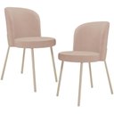 Ver imagem 1 de Kit 02 Cadeiras para Sala de Jantar Cozinha Estofada Gavi Arena L02 Linho Rosê - Lyam Decor
