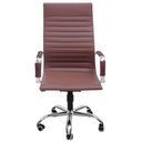 Ver imagem 6 de Cadeira de Escritório Esteirinha Base Cromada com Rodinha Fortt Praga Marrom - Cef02-m