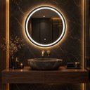Ver imagem 7 de Espelho Decorativo Redondo Borda Preta com Iluminação 90cm