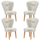 Ver imagem 1 de Kit 4 Poltronas para Recepção Maquiagem Sala de Jantar Ergonômica Tecido Veludo Pés Palito