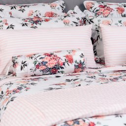 Capa de Duvet Algodão Casal 230 Fios Lily Garden Blue Gardenia - 4