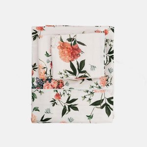 Capa de Duvet Algodão Casal 230 Fios Lily Garden Blue Gardenia
