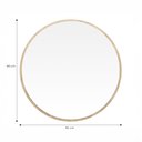 Ver imagem 2 de Espelho Redondo Happ Grande 90cm Minimalista com Moldura em Madeira Tauari Casavee