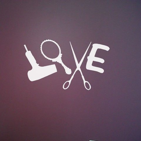 Adesivo Salão Beleza Love Cabeleireiro Medio:Branco
