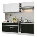 Ver imagem 3 de Armário de Cozinha Completa 220cm Branco/Preto/Branco Parma Madesa 03