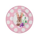 Ver imagem 1 de Jogo de Pratos de Sobremesa 6 Peças Coelho Ammy Rosa Páscoa