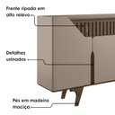 Ver imagem 5 de Aparador Buffet Danubio 4 Portas 2 Gavetas Pés Madeira Maciça Fendi/Carvalho