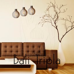 Luminaria Pendente Tripla Bali E27 Madeira Mdf Cq Desmontada:branco - 5