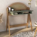 Ver imagem 1 de Mesa Escrivaninha Mali 100% Mdf Carvalho/menta - Pnr Móveis