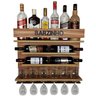 Bar e Adega de Parede para vinho e bebidas com porta taças - Barzinho - 60 x 51 - cor Nogueira - 1