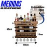Bar e Adega de Parede para vinho e bebidas com porta taças - Barzinho - 60 x 51 - cor Nogueira - 7