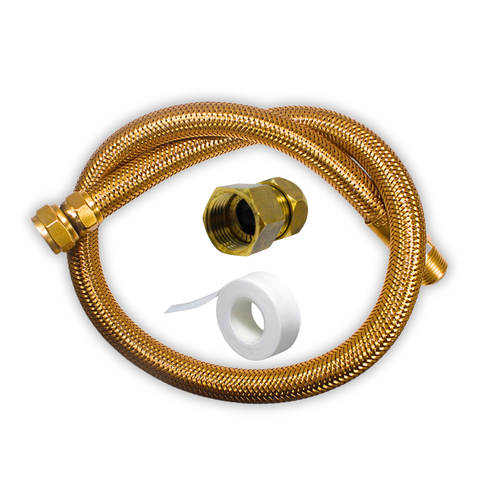 Kit Mangueira Tomback 1 Metro Instalação de Gás:1m + Adaptador