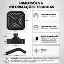 Ver imagem 5 de Chuveiro Ducha Quadrada Articulável Banheiro Solar Aquecimento Gás Preto