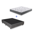 Ver imagem 4 de Cama Box Casal Courino Linho Cinza + Colchão Adapto Molas Ensacadas 138x188 Ecoflex