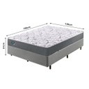 Ver imagem 3 de Cama Box Casal Courino Linho Cinza + Colchão Adapto Molas Ensacadas 138x188 Ecoflex