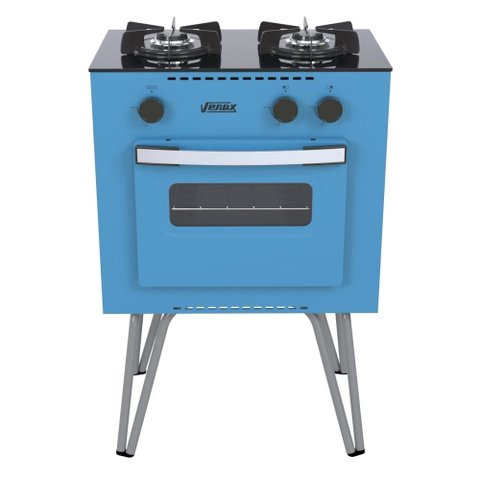 FOGAO 2 BOCAS VENAX MINI COOK AZUL GLP