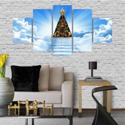 Quadros Decorativos Mosaico MDF Nossa Senhora Aparecida 115x60cm - 3 Quadros Decorativos Mosaico MDF Nossa Senhora Aparecida 115x60cm - 3