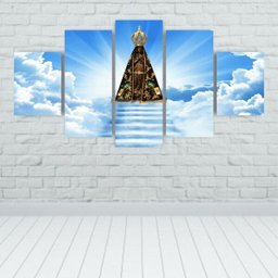 Quadros Decorativos Mosaico MDF Nossa Senhora Aparecida 115x60cm - 2 Quadros Decorativos Mosaico MDF Nossa Senhora Aparecida 115x60cm - 2