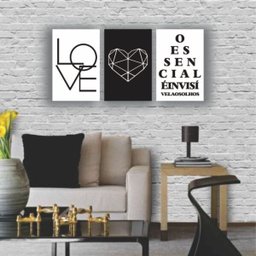Kit Placas Quadros Decorativos 3 Pçs 60x40 Invisível aos Olhos - 3