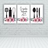 Kit Placas Quadros Decorativos 3 Pçs 60x40 frases Cozinha Temperada com Amor - 2