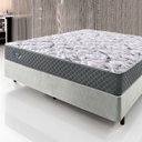 Ver imagem 2 de Conjunto Box Casal Cama InHouse Courino Linho Branco + Colchão Adapto Molas Ensacadas 138x188 Ecofle