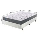 Ver imagem 3 de Conjunto Box Casal Cama InHouse Courino Linho Branco + Colchão Adapto Molas Ensacadas 138x188 Ecofle
