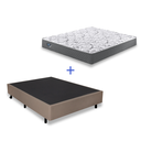 Ver imagem 3 de Conjunto Box Casal CamaInHouse Courino Linho Bege + Colchão Adapto Molas Ensacadas 138x188 Ecoflex