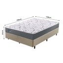 Ver imagem 4 de Conjunto Box Casal CamaInHouse Courino Linho Bege + Colchão Adapto Molas Ensacadas 138x188 Ecoflex
