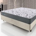 Ver imagem 2 de Conjunto Box Casal Cama InHouse Courino Linho Areia + Colchão Adapto Molas Ensacadas 138x188 Ecoflex