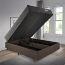 Ver imagem 3 de Cama Box Super King Baú Corino Linho  com Colchão Adapto Molas ensacadas 193x203